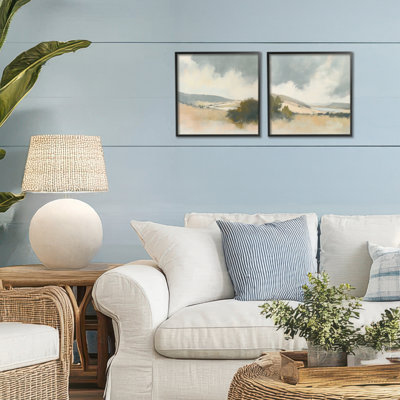 Landscape of Brush Strokes 2pc Framed Giclee Set, design by Mona Grace