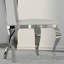 Ensemble de table de salle à manger 78 pouces blanc et argent avec 4 chaises en cuir chromées blanches-1292125832-1292125833