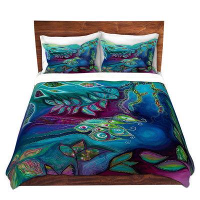 DiaNoche Duvet Cover Sets Microfiber by Sonia Begley - Underwater Garden Blue Green 2