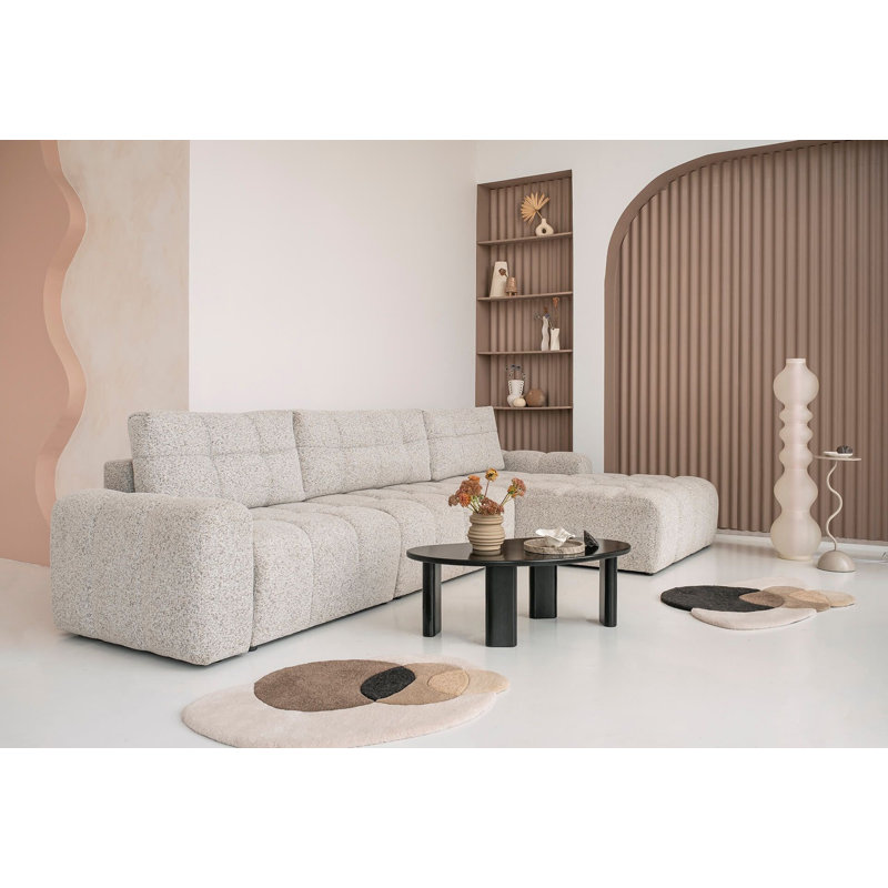 Sofa Bed, Right -sided, Light gray, 94cm H x 338cm W x 184cm D