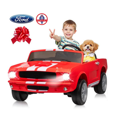 Voiture électrique homologuée 24V Shelby GT350 pour enfants - 4 roues motrices, 2 vitesses, télécommande pour les parents, sièges doubles,
