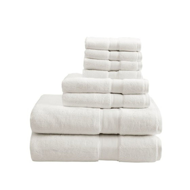 100% Cotton 8 Piece Antimicrobial Towel Set, Cream