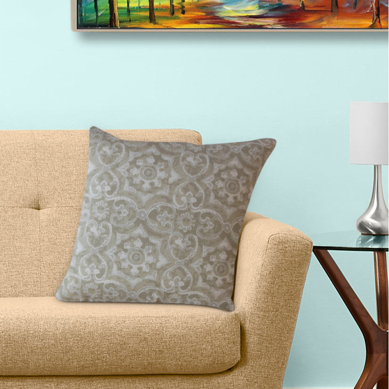 Coussin Parmida, 26 po x 26 po, Gris, Coussin décoratif