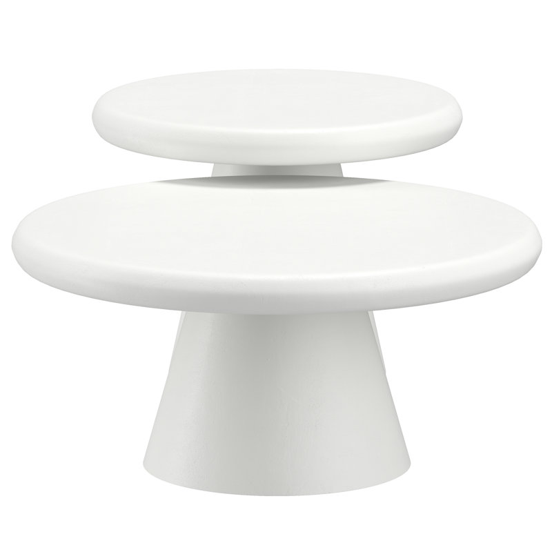 Ensemble de tables basses 2 pièces Galio - blanc