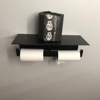 AngleSimple GE0293 Double Roll Stainless Steel Wall Mount Toilet Paper Holder with Phone Shelf Finish: Matte Black