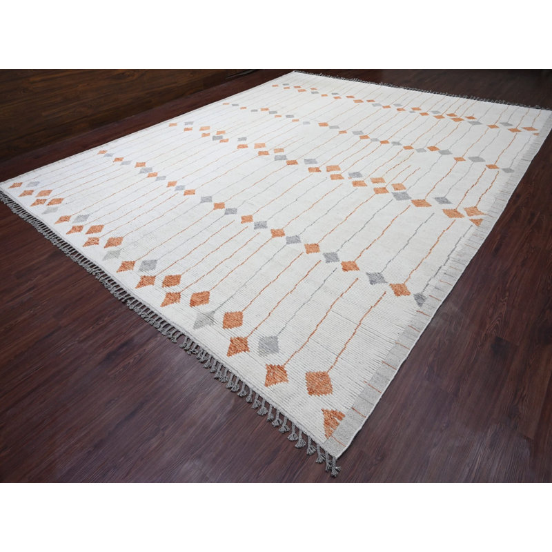 Tapis oriental rectangulaire en laine noué à la main 12 pi 5 po x 15 pi 2 po - MOA10220560