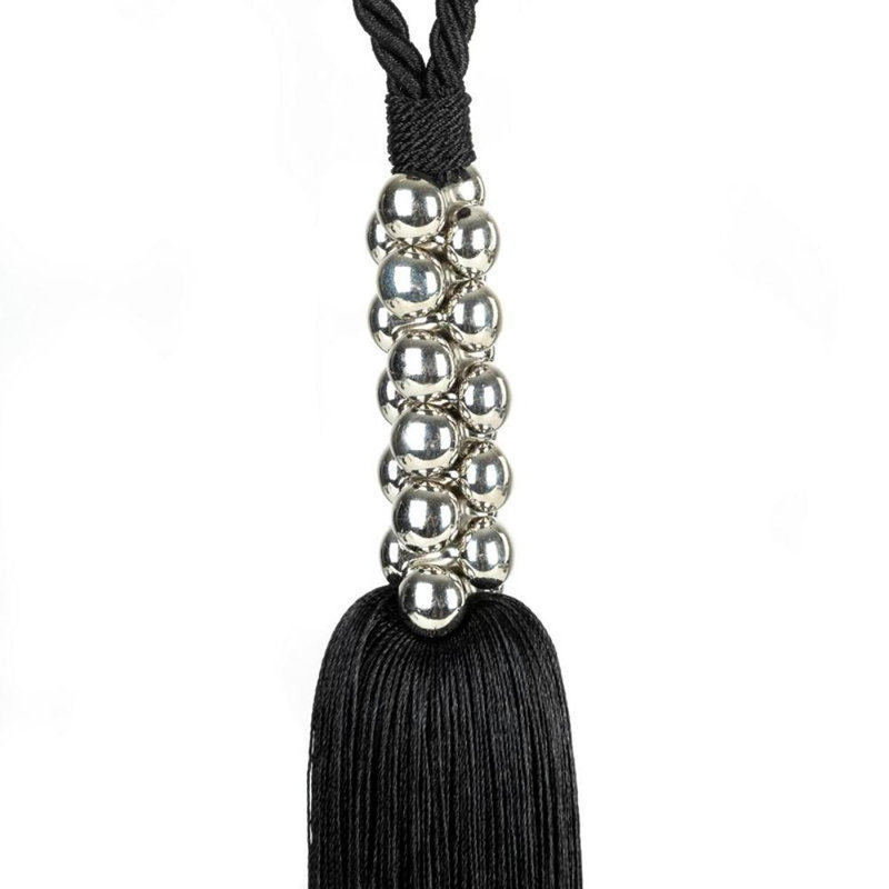 Lothrop Fabric 34cm Curtain Tieback, Black