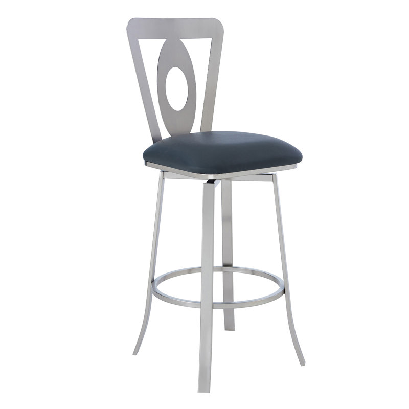 Forseti Contemporary Metal Counter Height Bar Stool, Chrome, Counter Stool (26" Seat Height)
