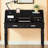 Black Rectangular Solid Wood Executive Desk with drawers desk-613115584