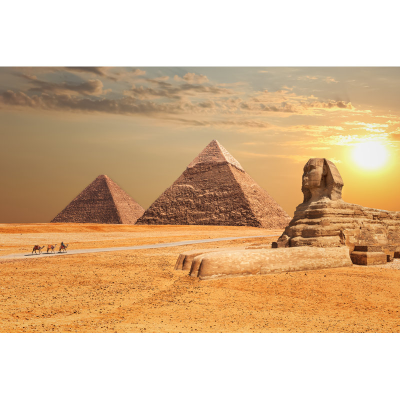 Pyramids In Giza by Anton Aleksenko - Wrapped Canvas Print, 30cm H x 46cm W