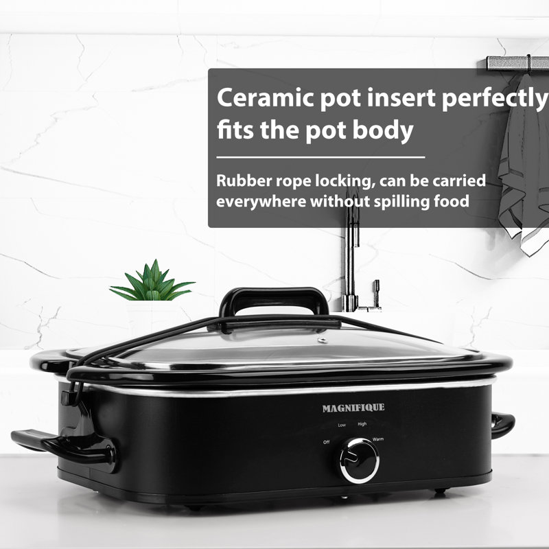 4 Qt. Black Slow Cooker with Locking Lid for Casseroles 4 Qt. Black Slow Cooker with Locking Lid for Casseroles