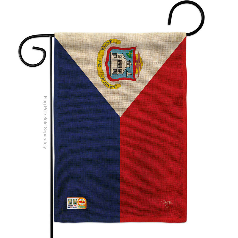 Polyester 18,5 x 13 po saint marteen 2 côtés drapeau de jardin