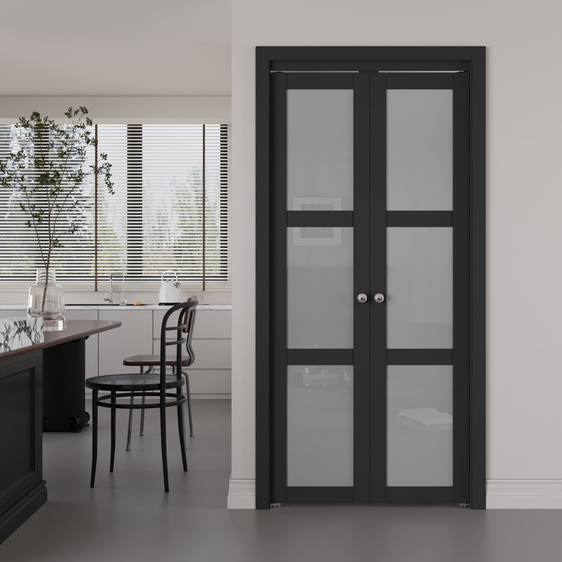 Portes pivotantes françaises en bois manufacturé à noyau solide en bois forgé avec trousse de quincaillerie, 36 po x 80 po