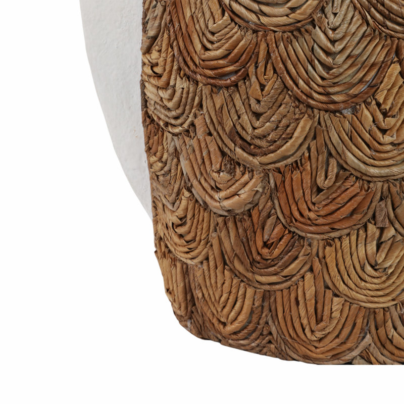 Cyndi Decorative Pottery Terracotta Vase with Woven Banana Fiber Detailing and Coastal Inspired Sculptural Design for Accent Display