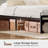 Antioch Queen Bed Frame with LED Light and Charging Station, Metal Platform bed with Storage Headboard, No Box Spring Needed, Brown-87543191-109575521
