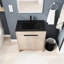 Meuble-lavabo de salle de bain 30 po autoportant avec céramique noire. 2 portes d'armoire à fermeture en douceur. Contreplaqué moderne. Évier de comptoir réglable en céramique.-8844910