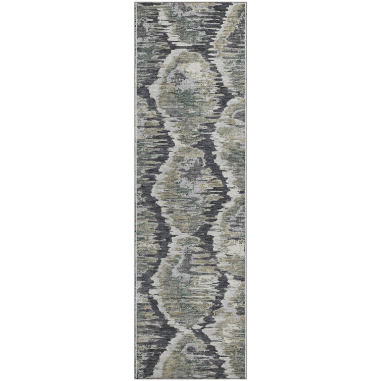 Premium Machine Washable Prisco Charcoal Rug