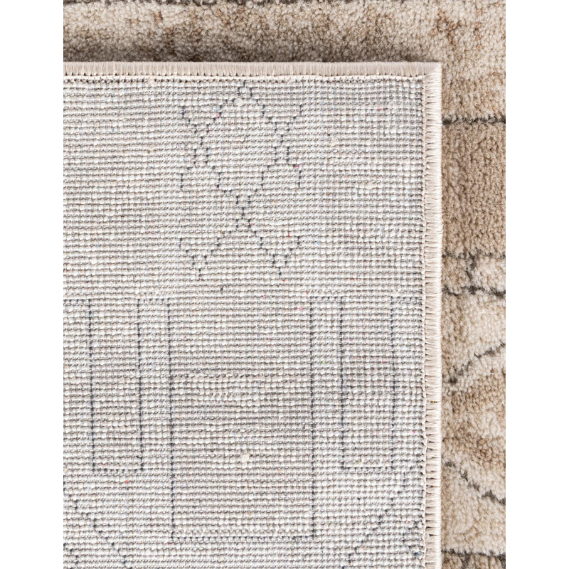 Jacklynn Geometric Tan Area Rug, Square 6'1"