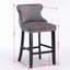 Ensemble de 2 tabourets de bar, tabourets de bar rembourrés avec décoration capitonnée et garniture cloutée-201654074