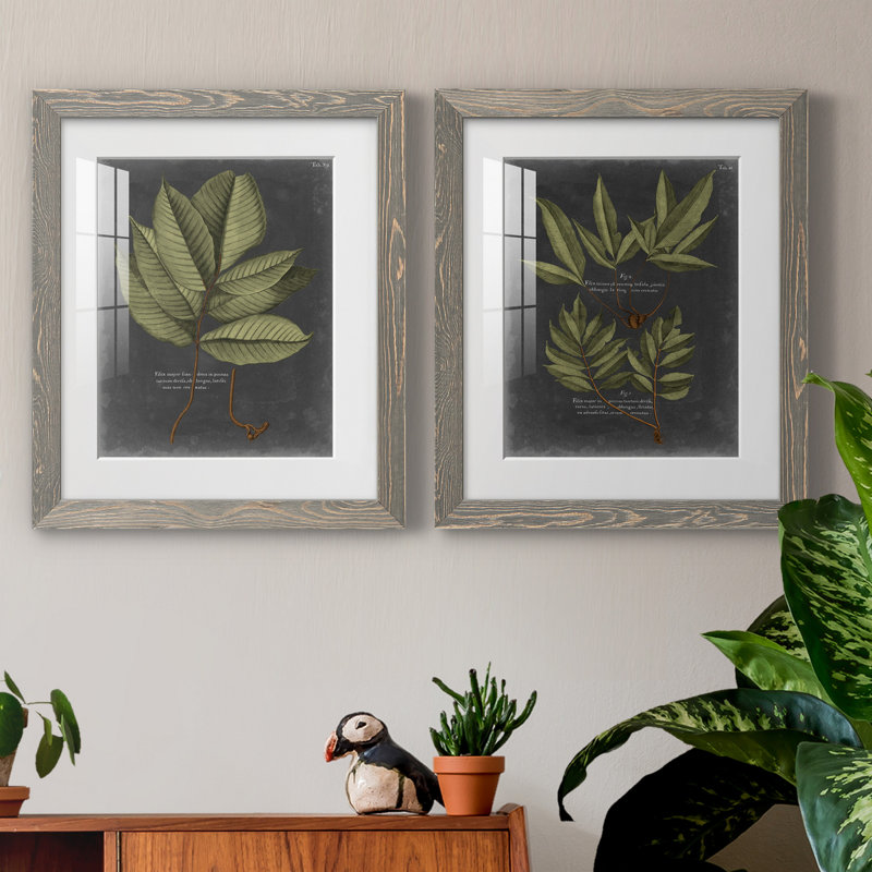 Foliage Dramatique II - Toile encadrée de qualité supérieure - prête à être accrochée, H 20 po x l 17 po x P 1 po, Blanc