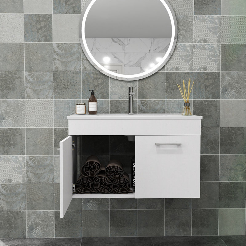 32-Inch Wall-Mounted Bathroom Vanity