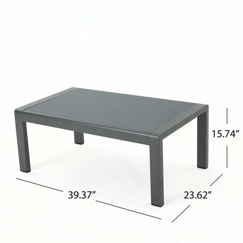 Outdoor Patio Coffee Table, Gray