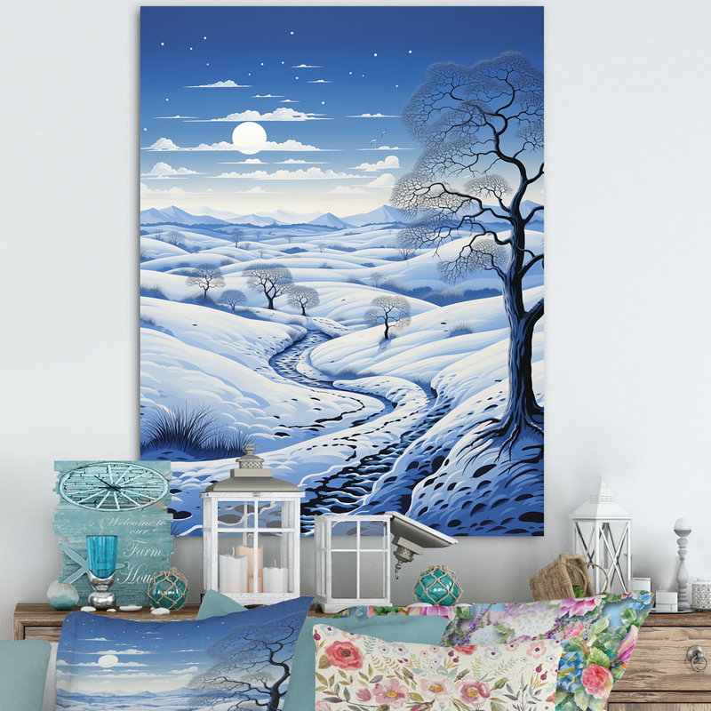 Snow Winters Solitude V - impression, H 32 po x l 24 po x P 1 po, Toile tendue