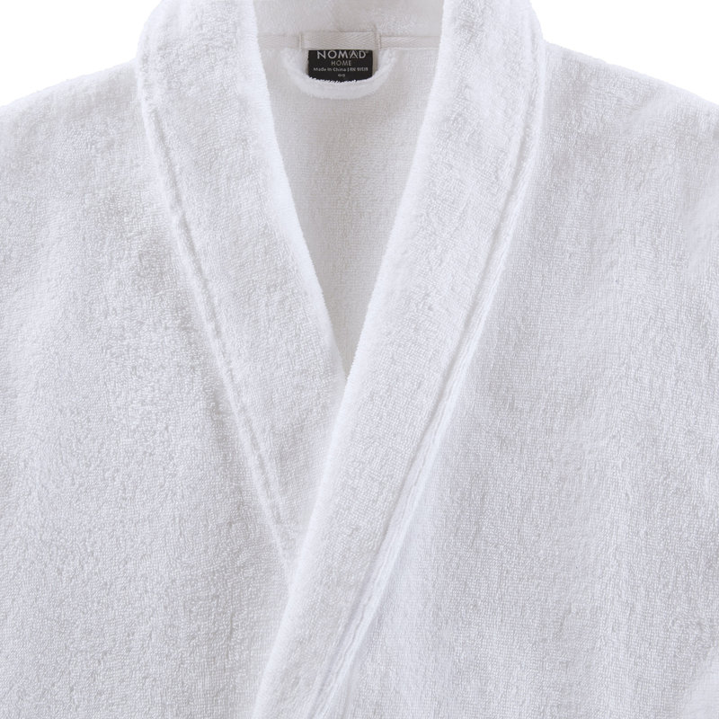 Terry White 100% Cotton Terry Fuze® Antimicrobial Bath Robe with Pockets