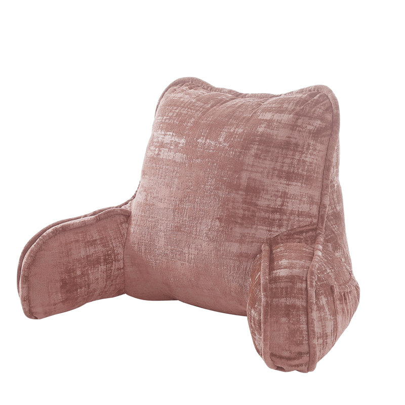 Textured Velvet Bedrest Pillow Cover & Insert, Withered Rose