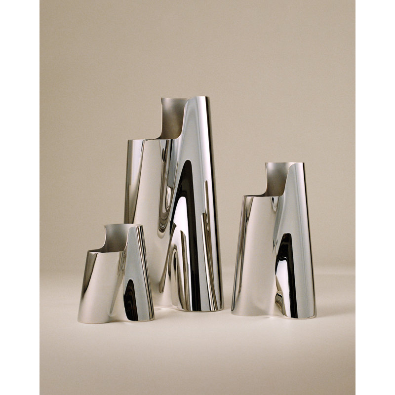 LITUUS Vase, Medium, in stainless steel, 19.59" H x 9.13" W x 8.38" D