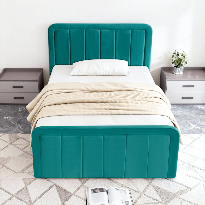 Altgeld Upholstered Ottoman Storage Bed, Single (3'), Green