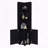 62-inch Tall Double Door Corner Linen Cabinet with Four Shelves, Black