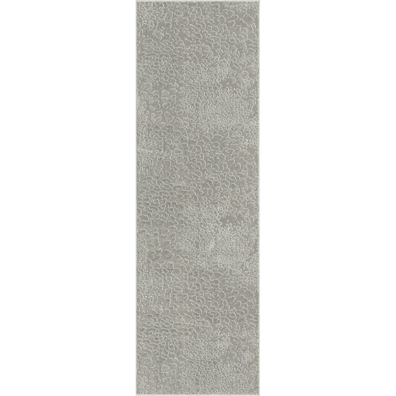 Tapis gris à imprimé animal, Tapis de couloir 2 pi 8 po x 8 pi