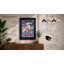 Rocket on Blue Water Retro 1 Piece Single Picture Frame Wall Art-136649776-136649778