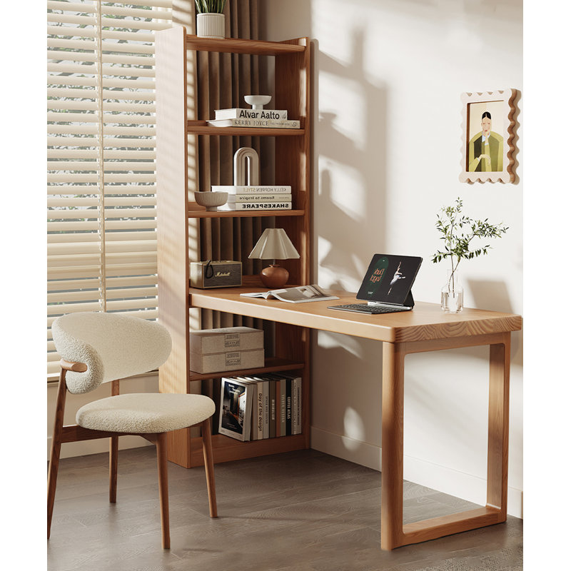 Bureau rectangulaire en bois massif Burlywood, H 71,26 po x l 62,99 po x P 21,65 po
