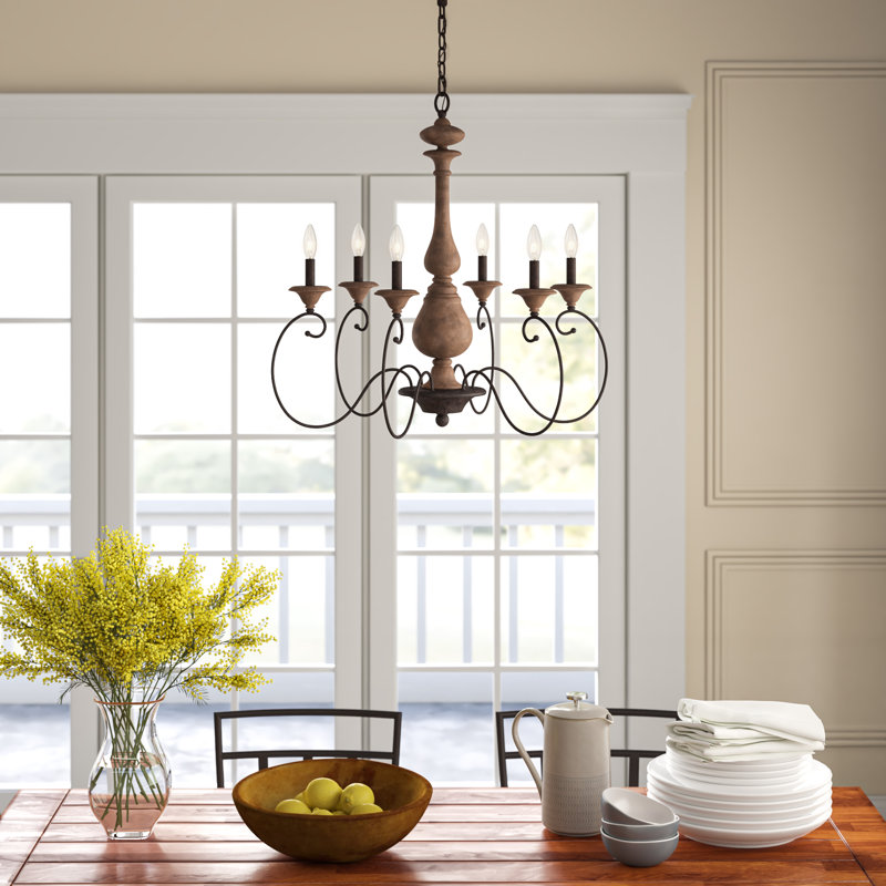 Virat 6 - Light Steel Dimmable Chandelier