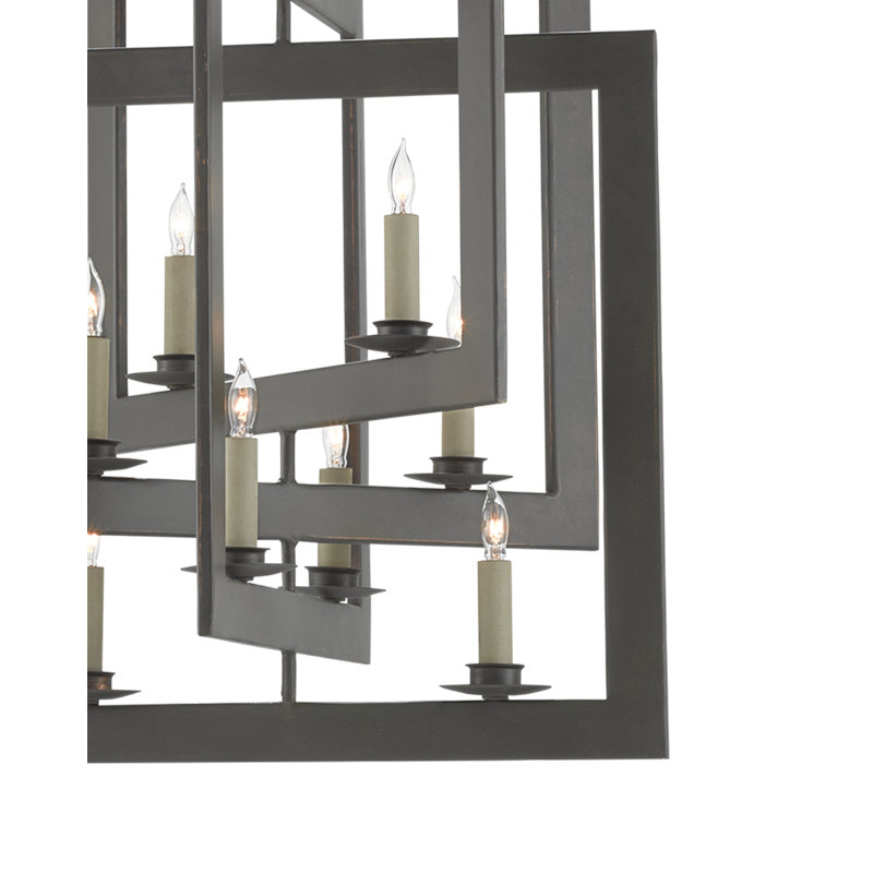 Lustre géométrique à 8 lumières Middleton, Bronze doré