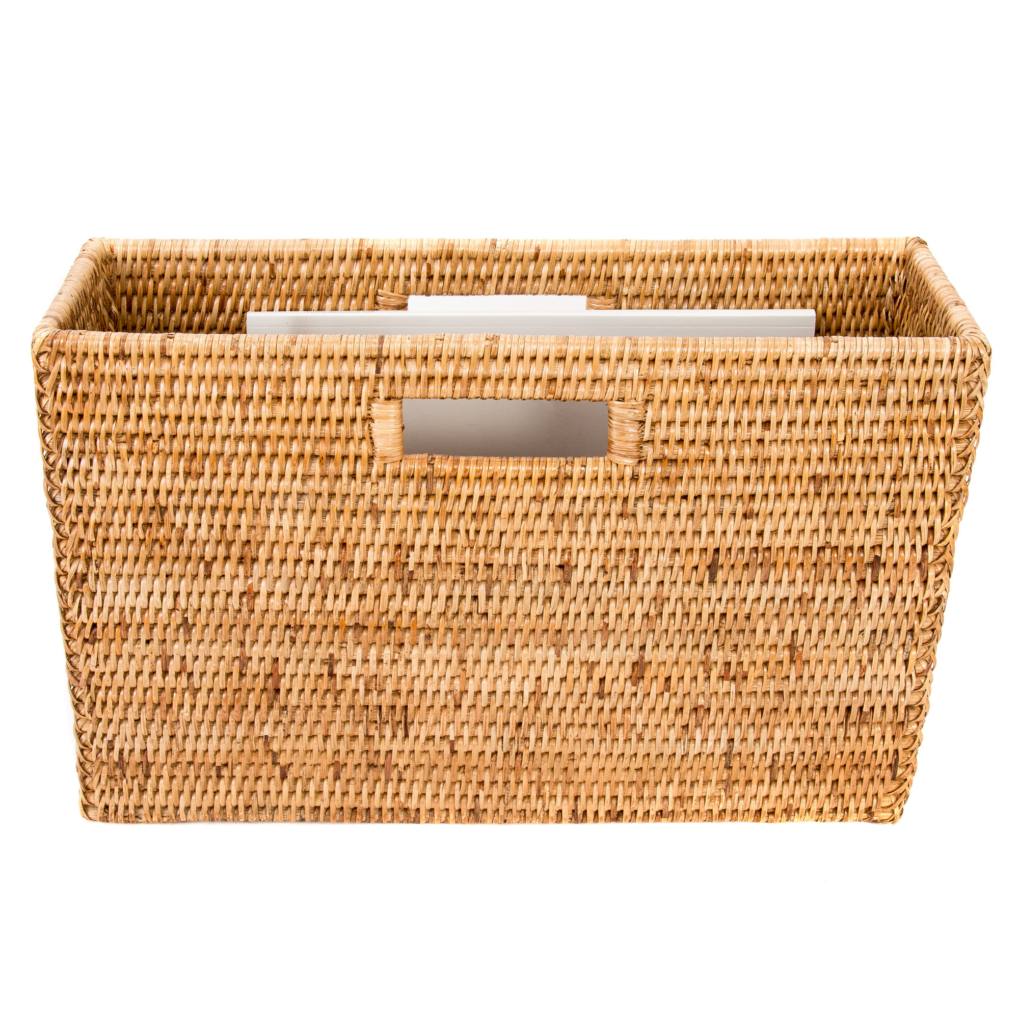 Rattan Magazine Rack, Honey Brown