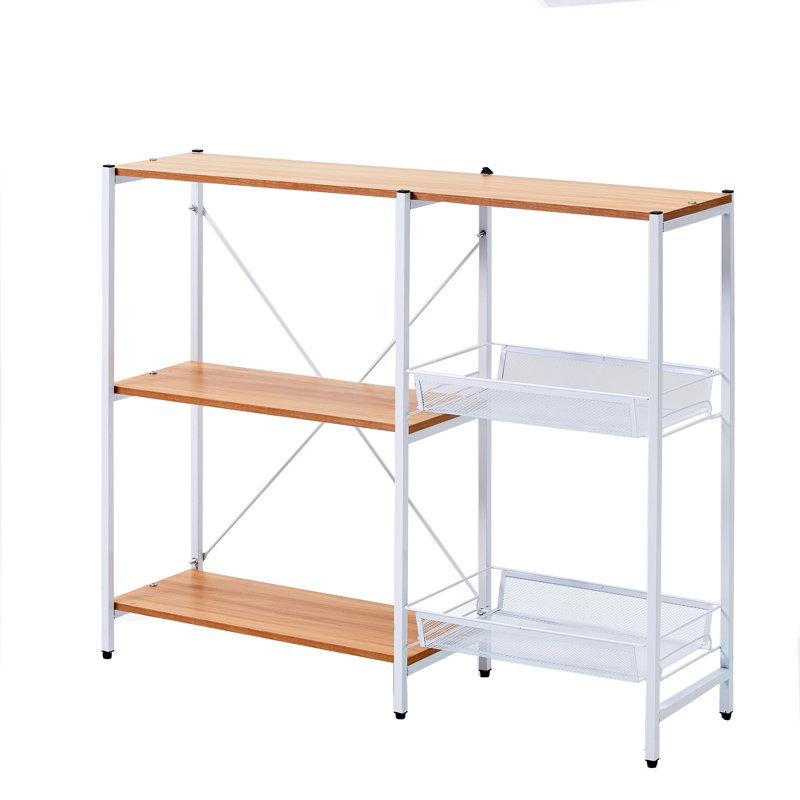 Étagère à 3 niveaux H 30,91 po x l 39,76 po x P 9,84 po Barjesh, Blanc / brun clair