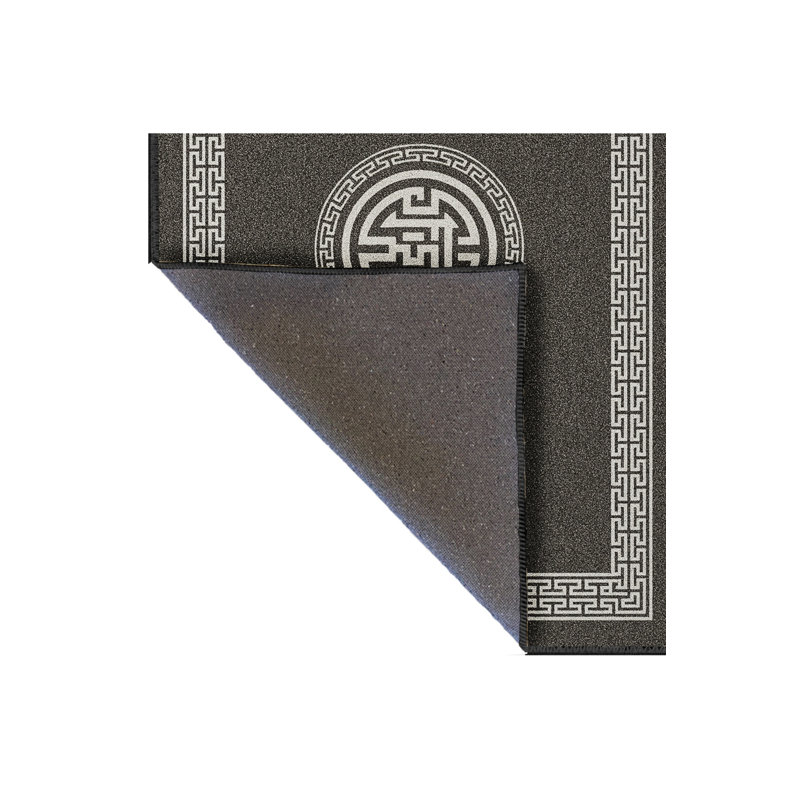 Tapis brun tissé à motif traditionnel lavable Mosso, 6'7" x 9'10"
