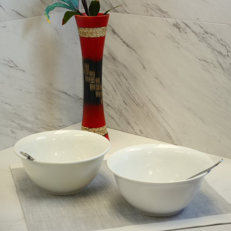 Ensemble de bols tout usage en céramique 2 pièces 2 pouces en blanc, va au lave-vaisselle et au micro-ondes