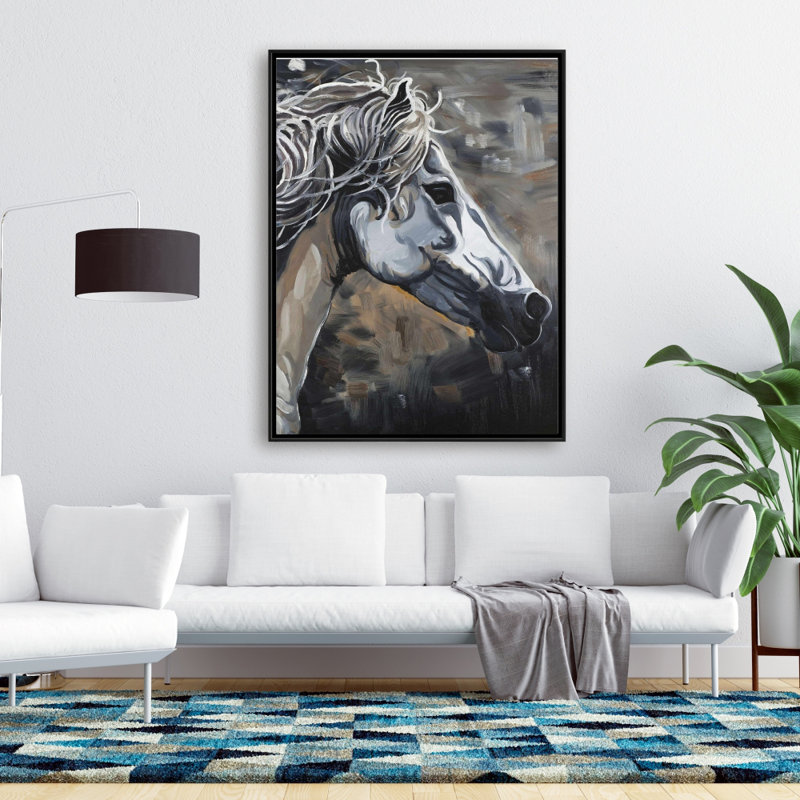 Side Of A Wild Horse Print On Canvas