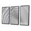 Fractal Bulgy White 3D Waves - Ensemble de 3 toiles abstraites encadrées-2043105797-2043105793