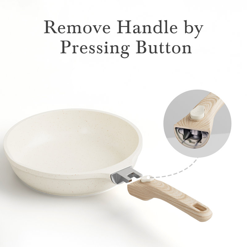 Aluminum Non-Stick Frying Pan, Beige, 20.3cm