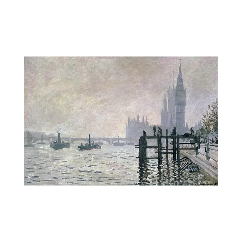 La Tamise sous Westminster, 1871 - Giclée sur toile tendue avec châssis, H 12 po x l 18 po