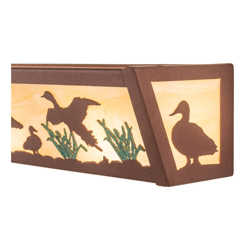 Rustic Lodge 4 - Light Bath Bar, Rust/Green, Beige, E26/Medium (Standard)