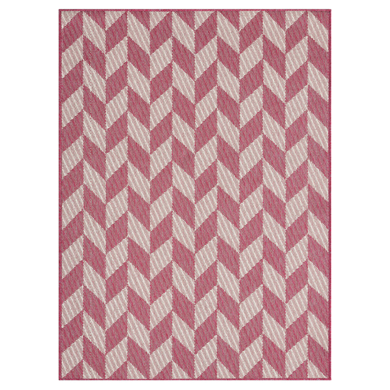 Tapis intérieur / extérieur rose / ivoire Nicole Miller, Rectangle 5 pi 2 po x 7 pi 2 po