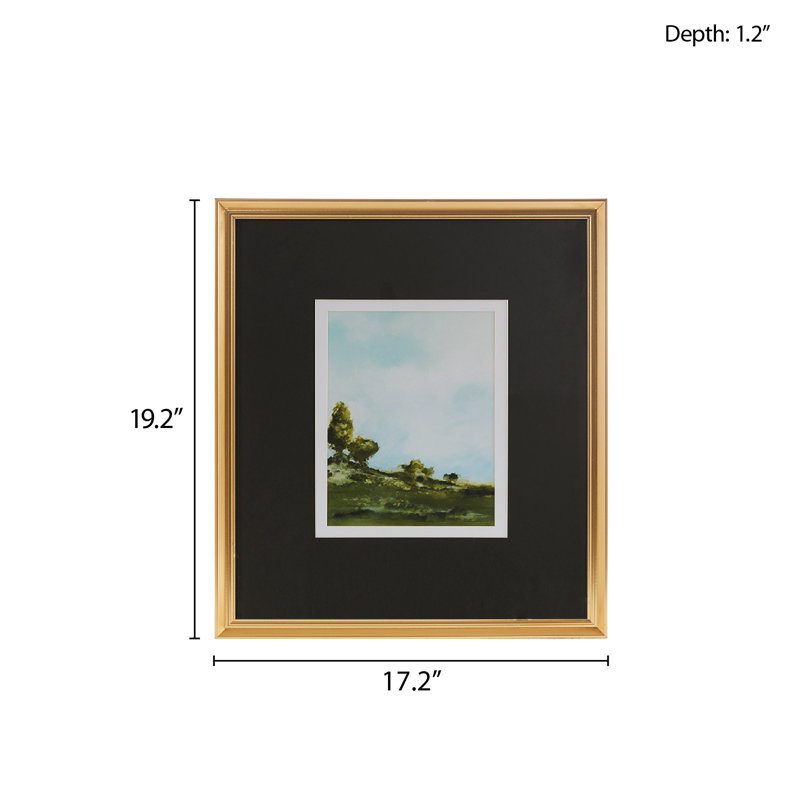 Across The Plains Gold Framed Abstract Landscape Canvas Art