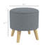 Round Grey Foot With Hidden Storage And Comfort Padding Cushion Box
