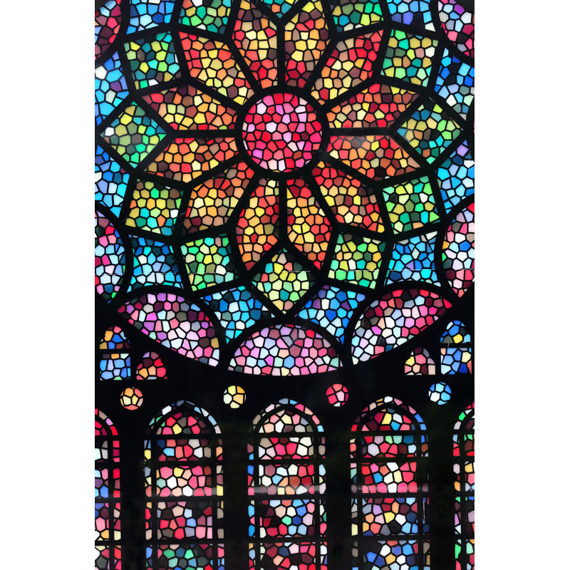 Colourful Stained Glass by Akiyoko - Wrapped Canvas Print, 46cm H x 30cm W